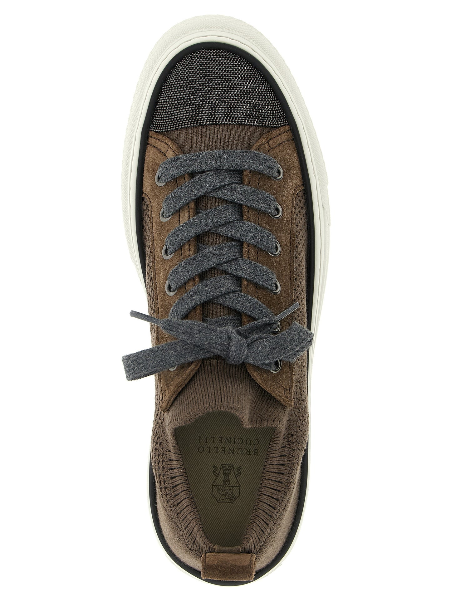 Brunello Cucinelli Brown Cotton Low Top Sneakers Curated Luxury Accessories by Orvyn
