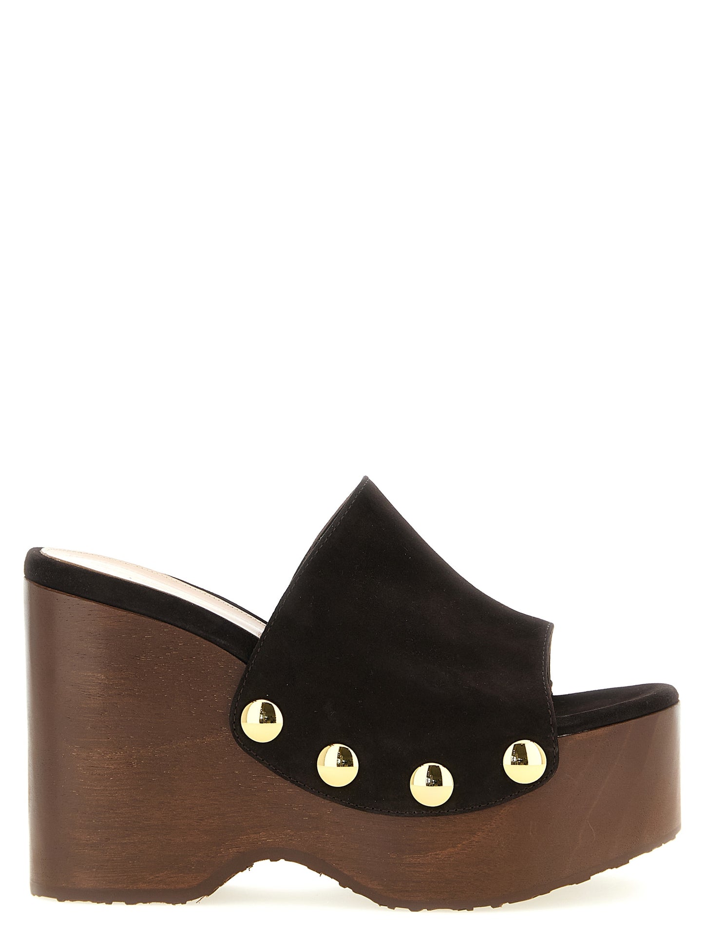 Gianvito Rossi Brown Suede Leather Wedge Sandals Curated Luxury Accessories by Orvyn