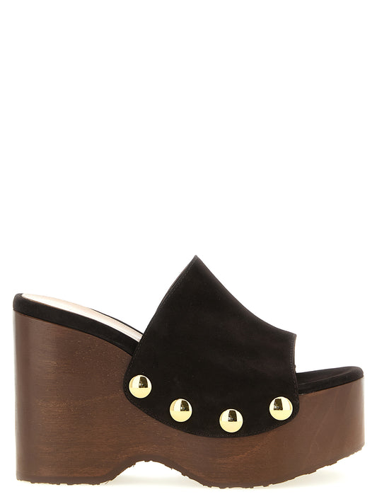 Gianvito Rossi Brown Suede Leather Wedge Sandals Curated Luxury Accessories by Orvyn