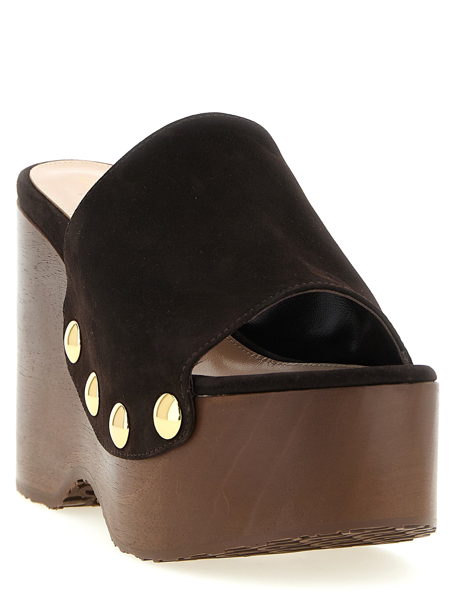 Gianvito Rossi Brown Suede Leather Wedge Sandals Curated Luxury Accessories by Orvyn