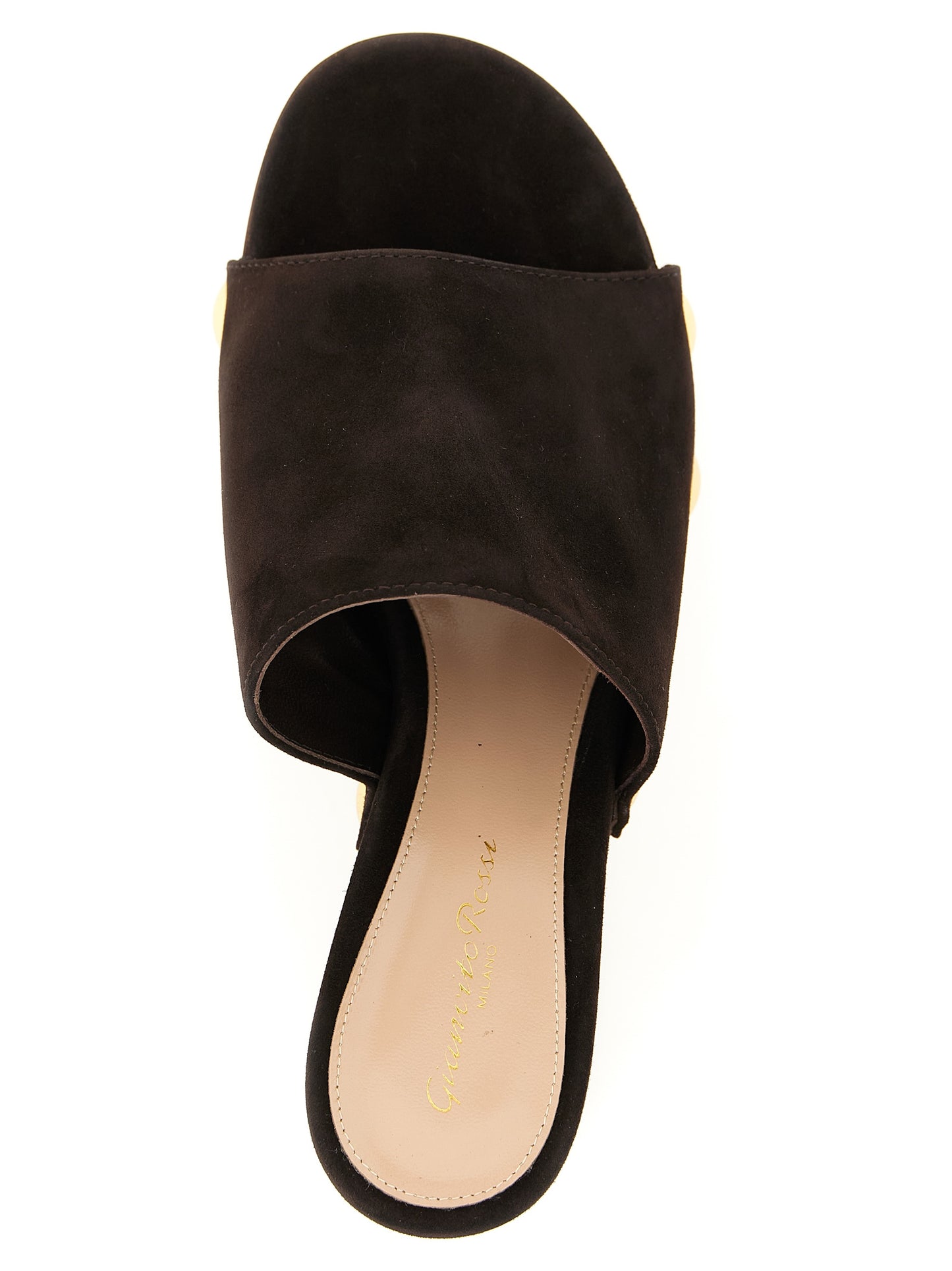 Gianvito Rossi Brown Suede Leather Wedge Sandals Curated Luxury Accessories by Orvyn