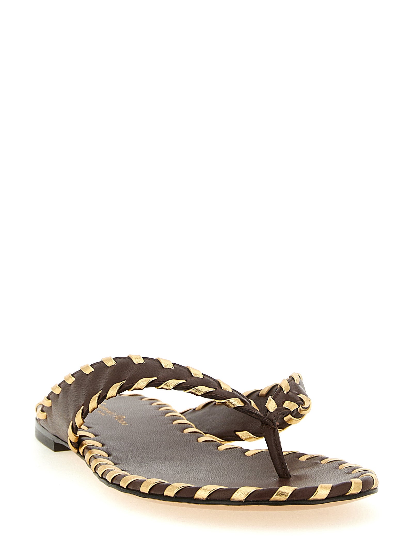 Gianvito Rossi Brown Lamb Leather Slides Curated Luxury Accessories by Orvyn