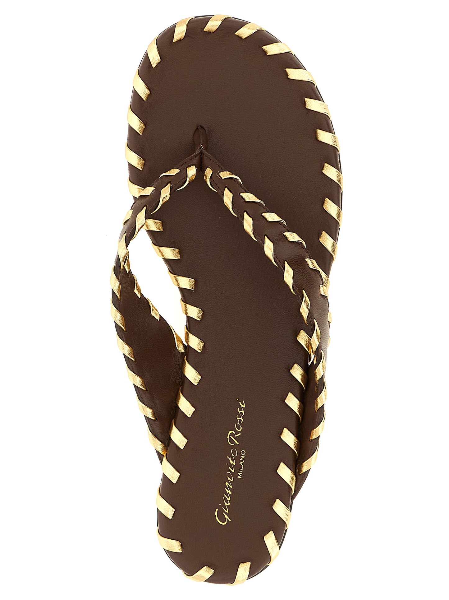 Gianvito Rossi Brown Lamb Leather Slides Curated Luxury Accessories by Orvyn