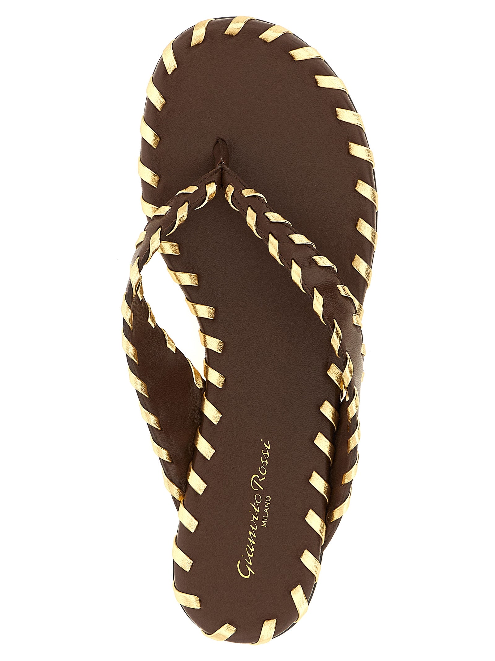Gianvito Rossi Brown Lamb Leather Slides Curated Luxury Accessories by Orvyn