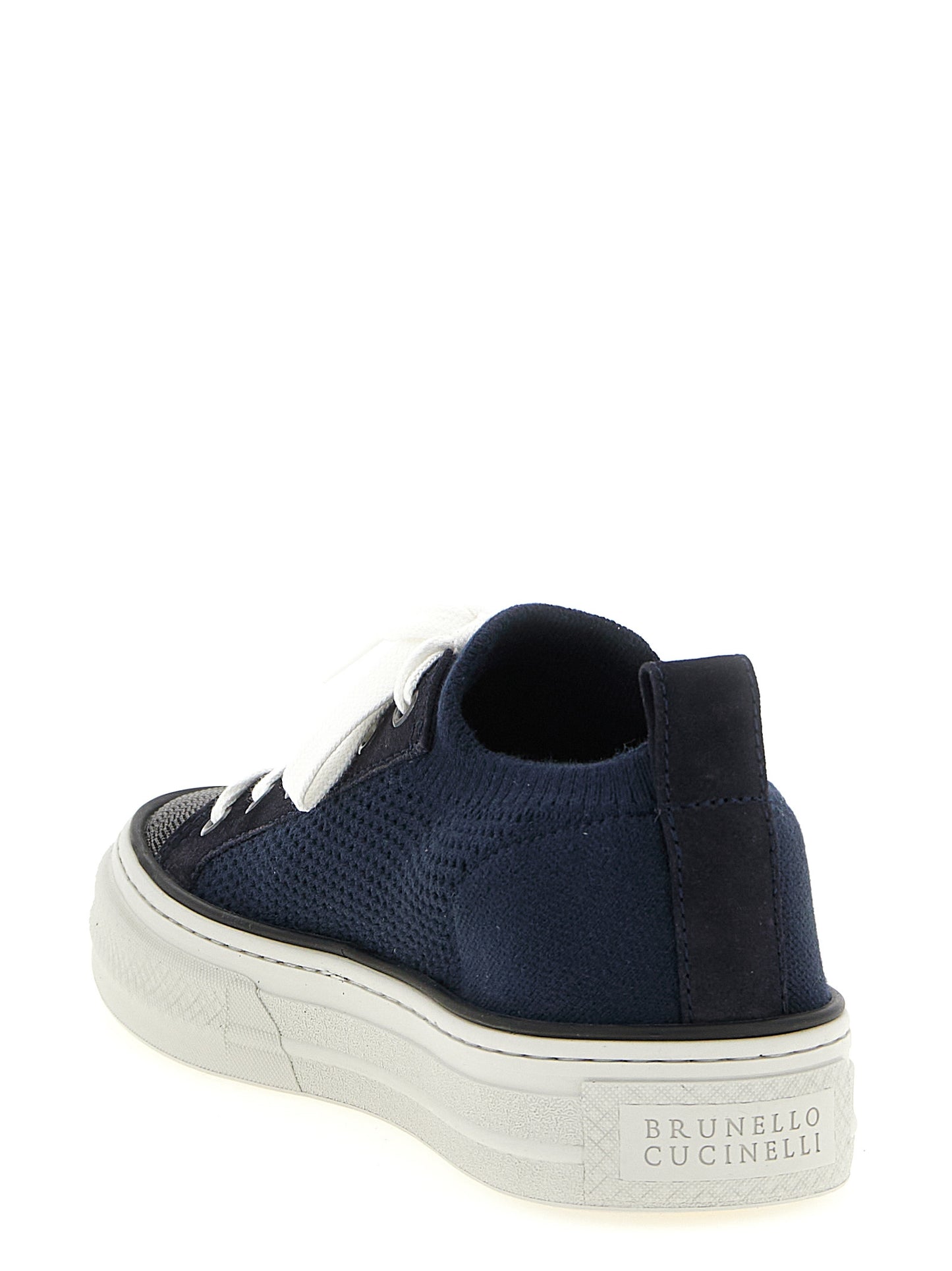 Brunello Cucinelli Blue Cotton Low Top Sneakers Curated Luxury Accessories by Orvyn