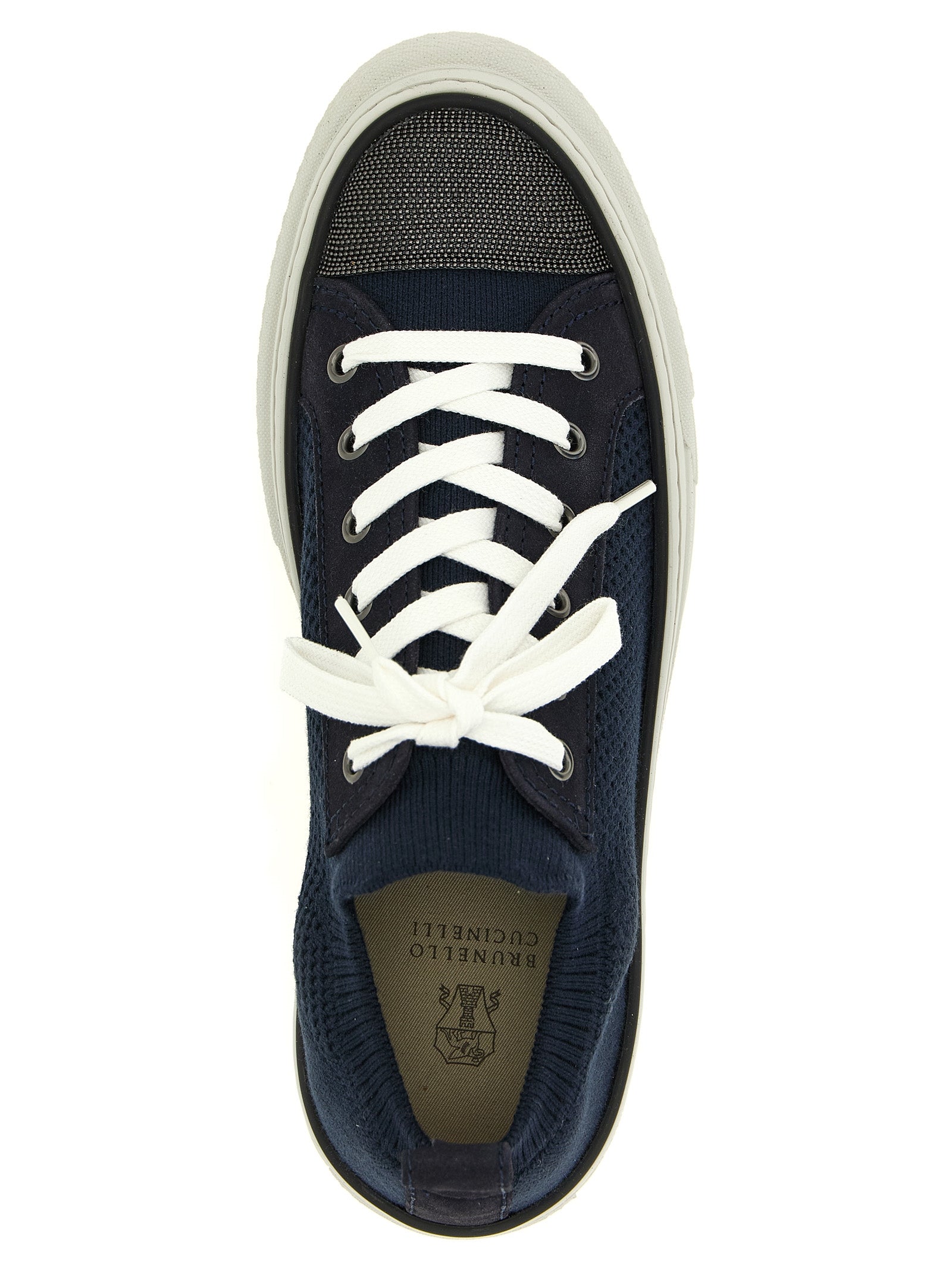 Brunello Cucinelli Blue Cotton Low Top Sneakers Curated Luxury Accessories by Orvyn