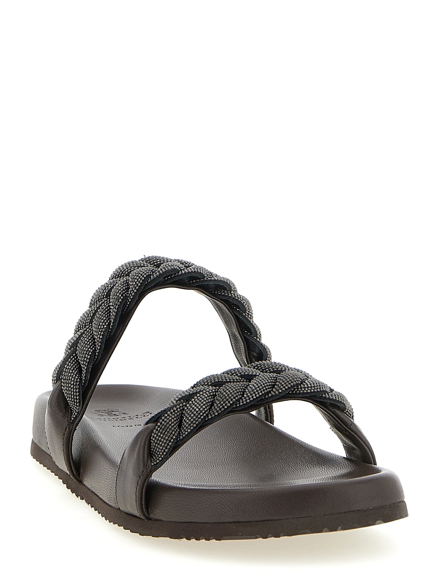 Brunello Cucinelli Brown Leather Slides Curated Luxury Accessories by Orvyn