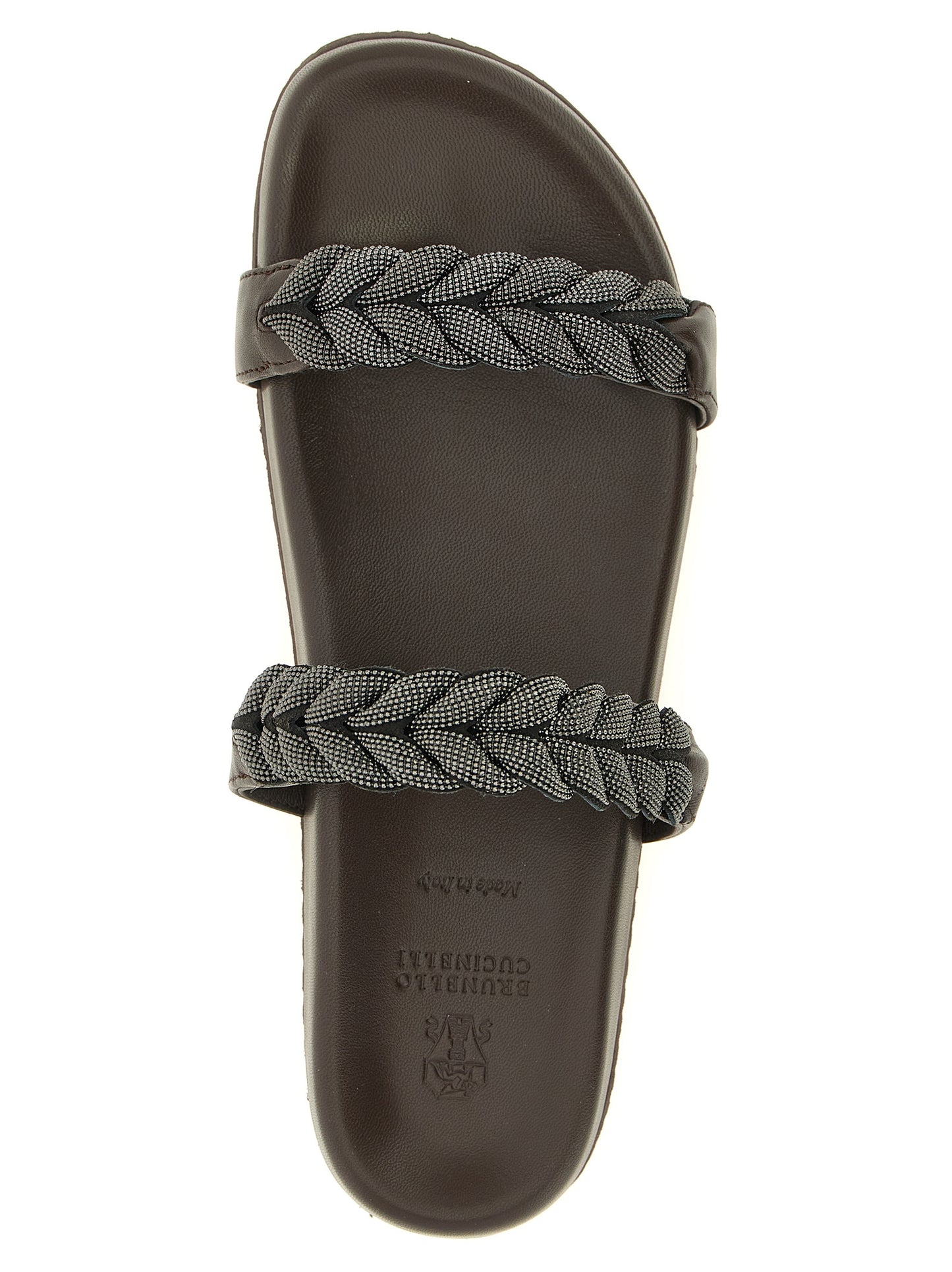 Brunello Cucinelli Brown Leather Slides Curated Luxury Accessories by Orvyn