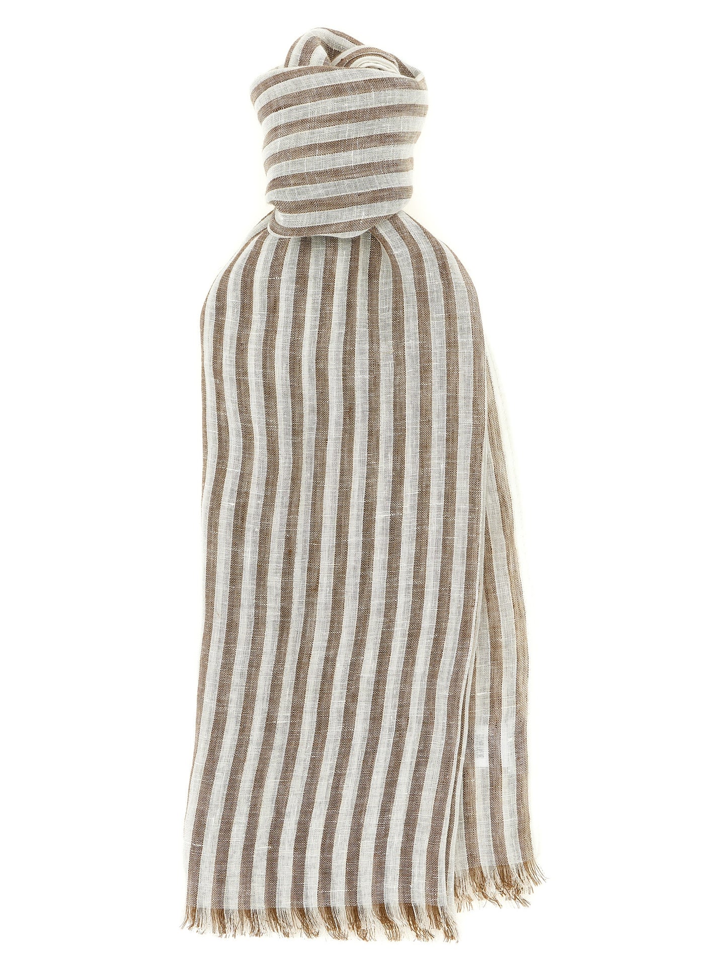 Brunello Cucinelli Brown Linen Scarf Curated Luxury Accessories by Orvyn