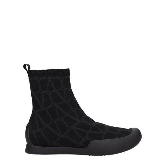Valentino Garavani Black Fabric High Top Sneakers Curated Luxury Accessories by Orvyn