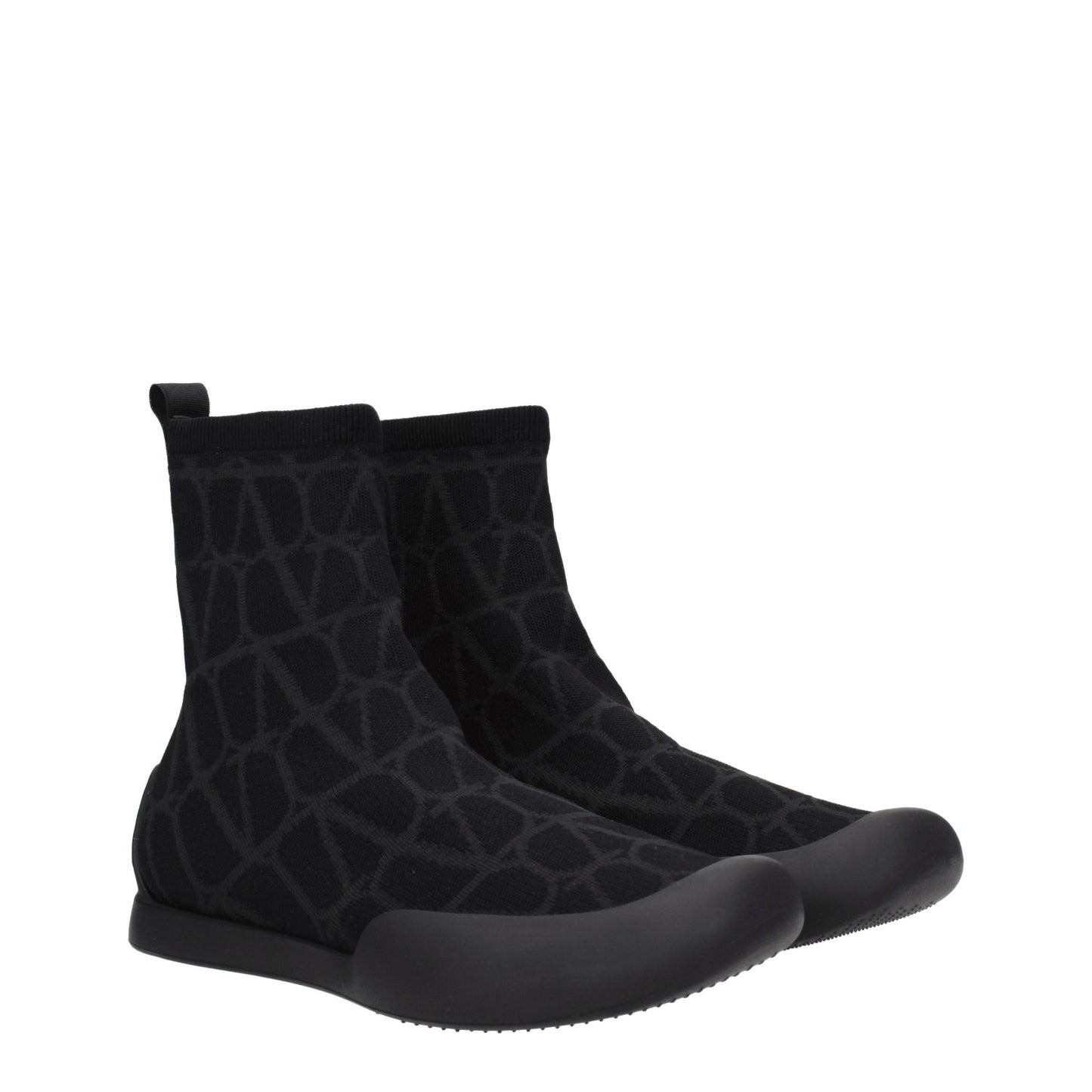 Valentino Garavani Black Fabric High Top Sneakers Curated Luxury Accessories by Orvyn