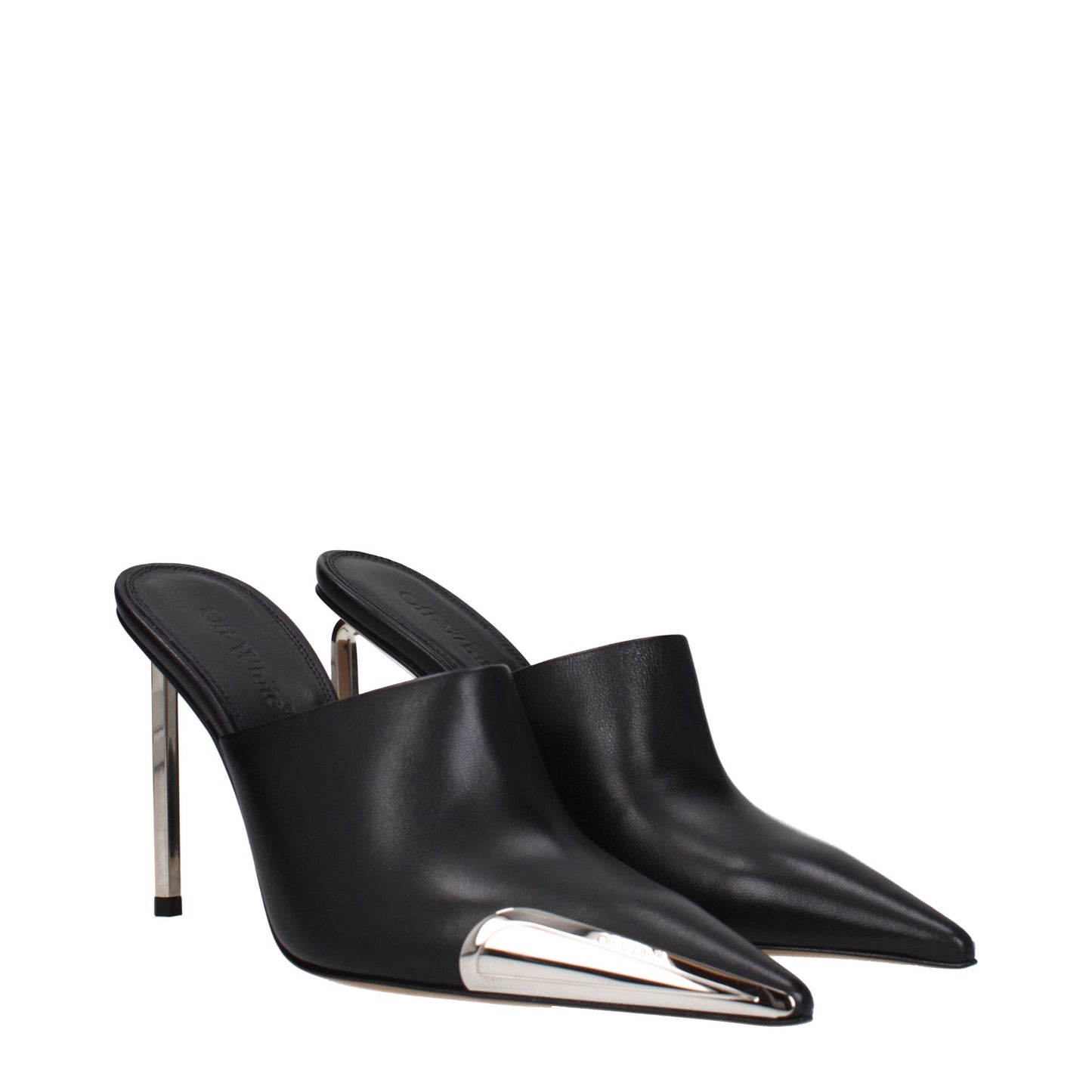 Off-White Black Leather High Heel Pumps Curated Luxury Accessories by Orvyn