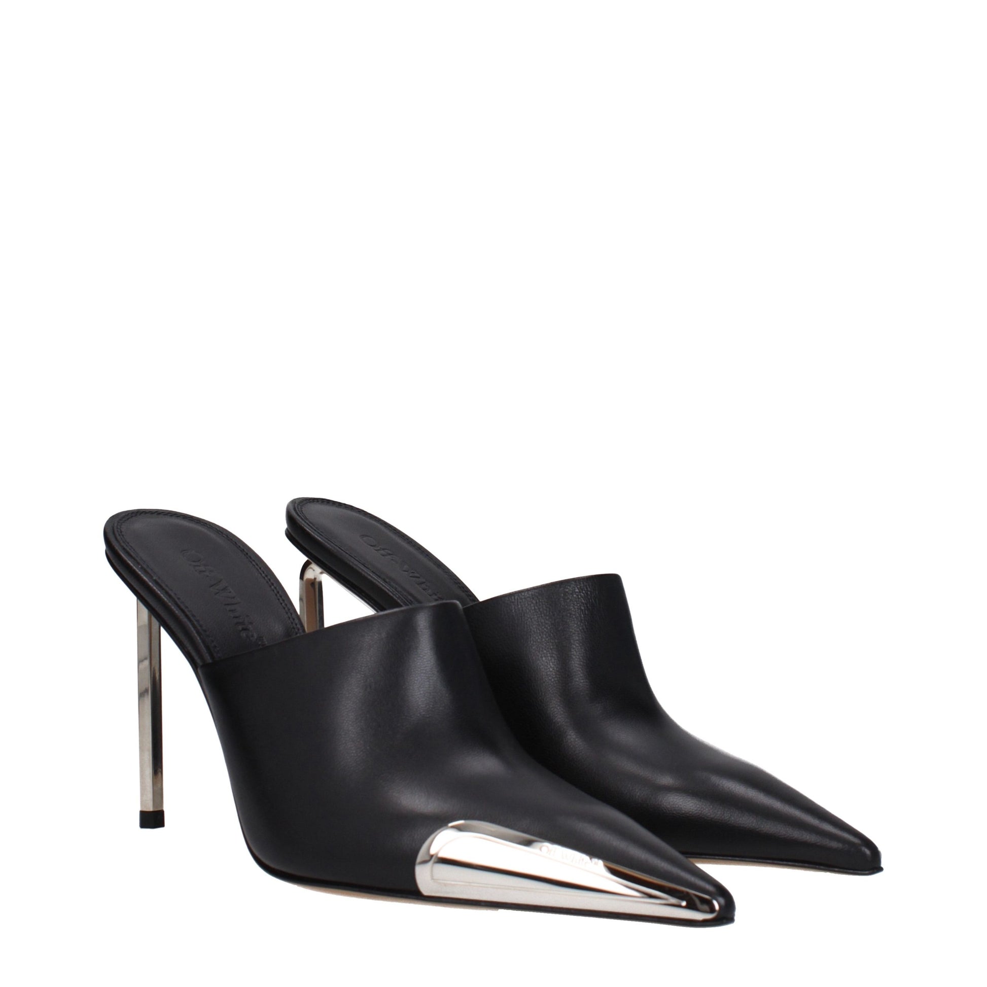 Off-White Black Leather High Heel Pumps Curated Luxury Accessories by Orvyn