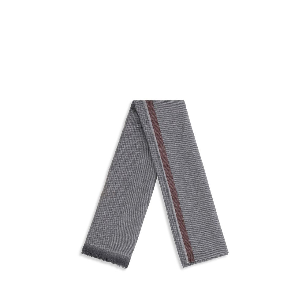 Brunello Cucinelli Gray Cashmere Scarf Curated Luxury Accessories by Orvyn