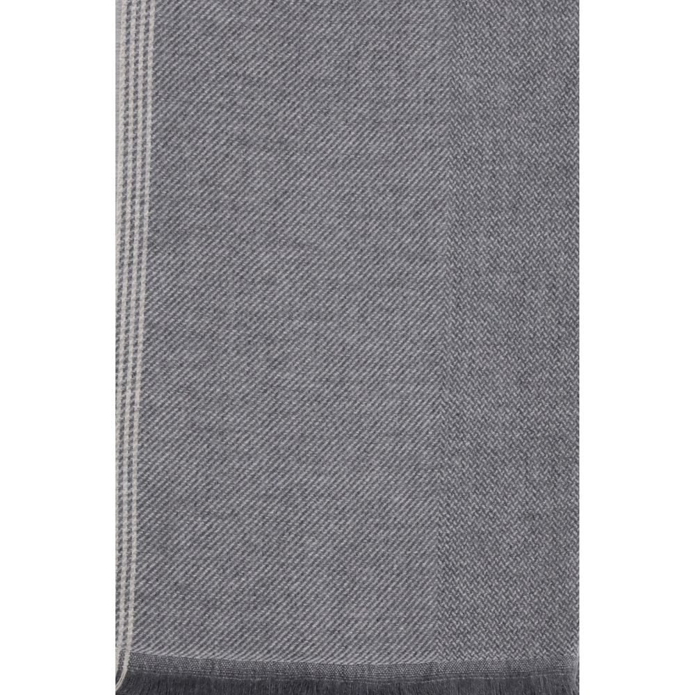 Brunello Cucinelli Gray Cashmere Scarf Curated Luxury Accessories by Orvyn
