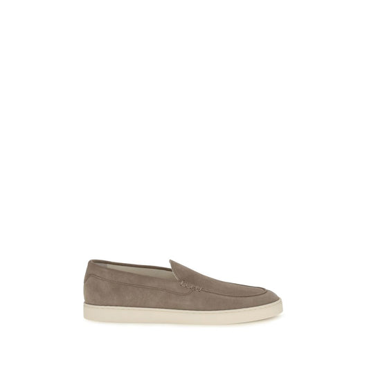 Brunello Cucinelli Gray Calf Leather Bos Taurus Slip-On Loafers Curated Luxury Accessories by Orvyn