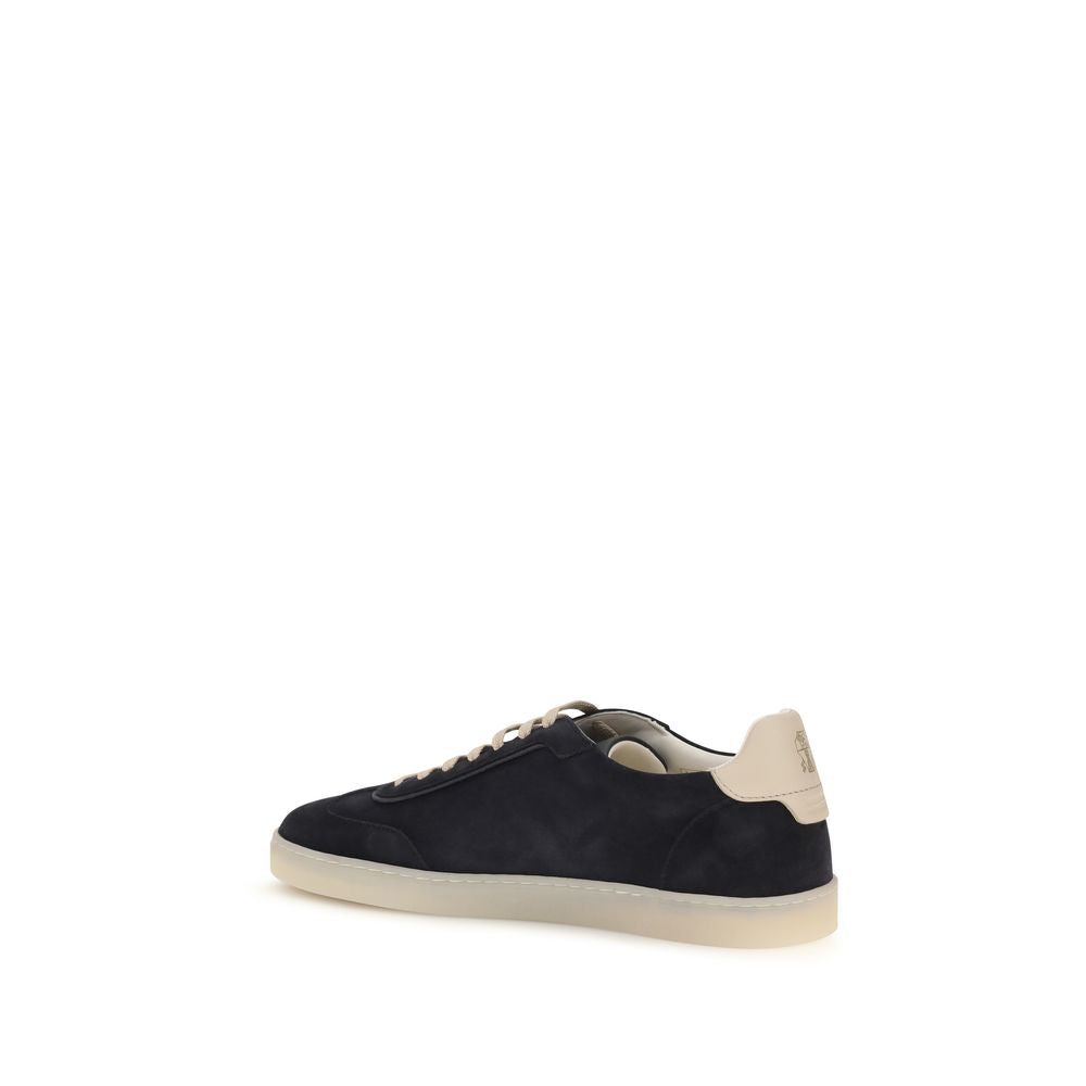 Brunello Cucinelli Brown Calf Leather Bos Taurus Low Top Sneakers Curated Luxury Accessories by Orvyn