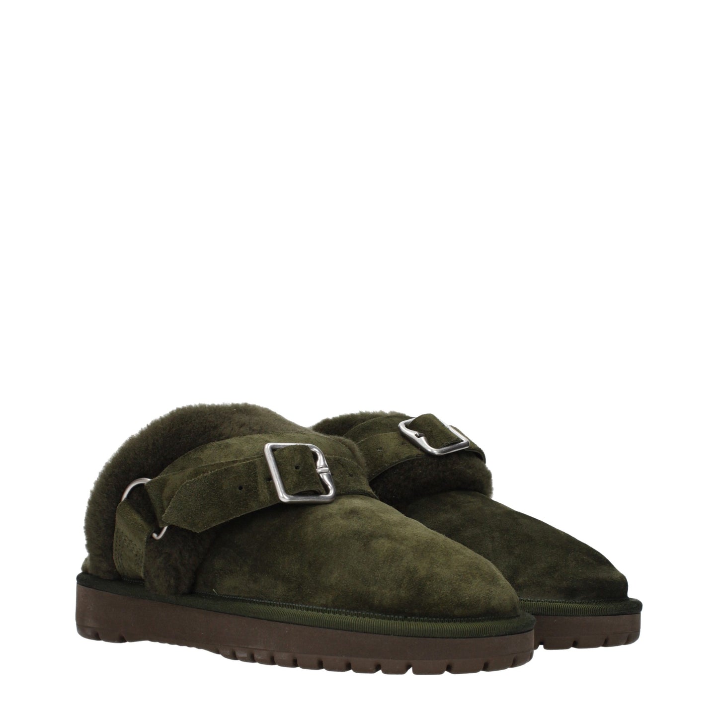 Burberry Green Leather Slippers Curated Luxury Accessories by Orvyn