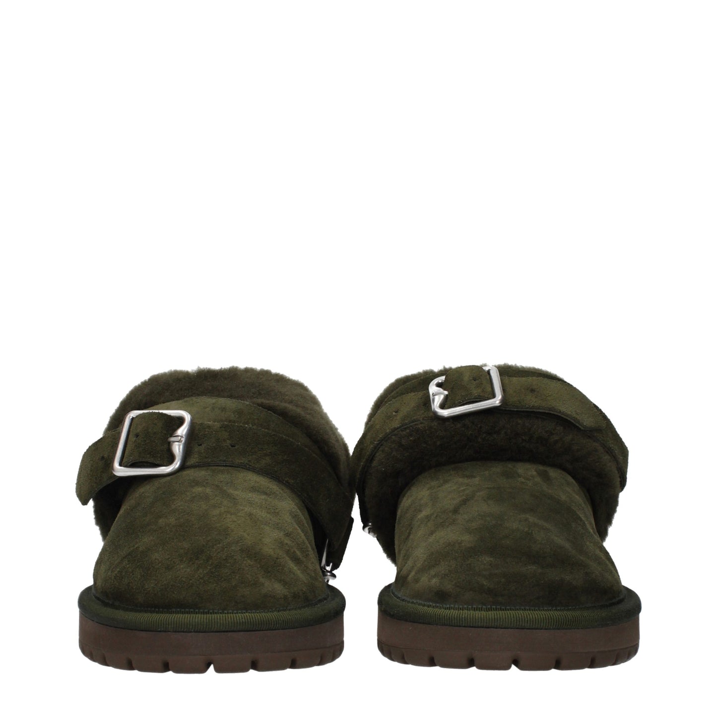 Burberry Green Leather Slippers Curated Luxury Accessories by Orvyn