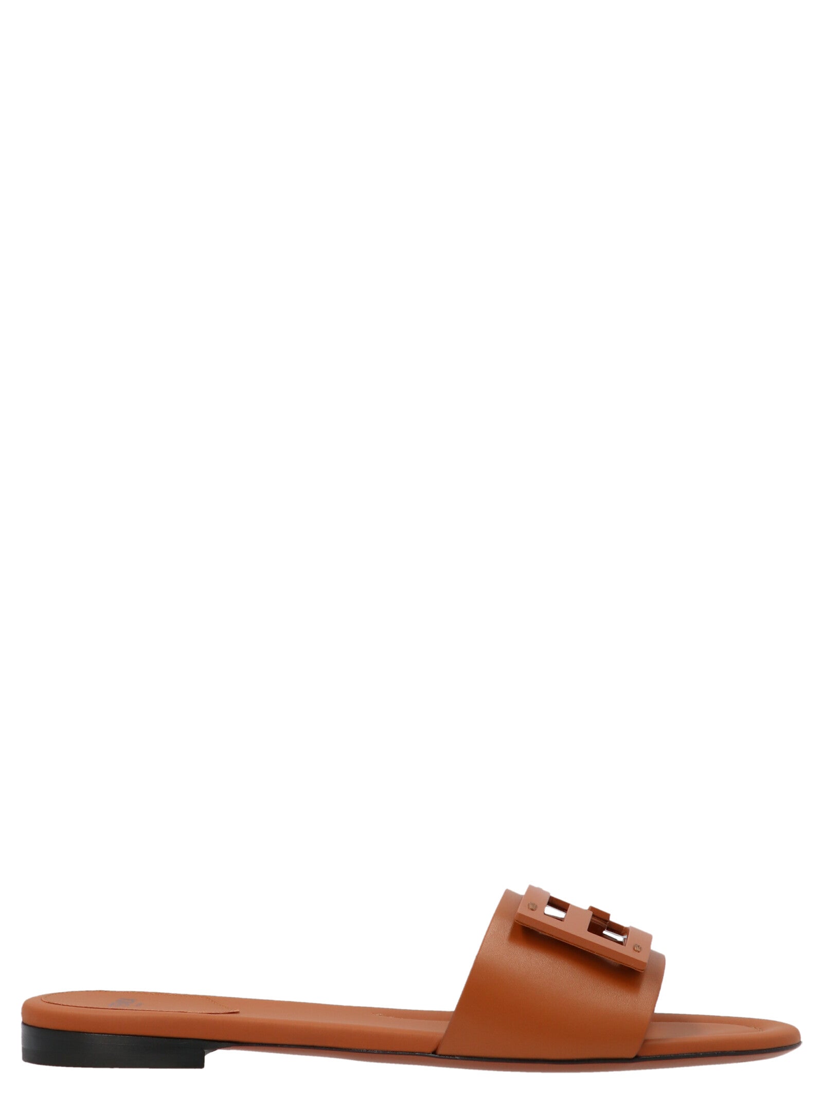Fendi Brown Lamb Leather Slides Curated Luxury Accessories by Orvyn