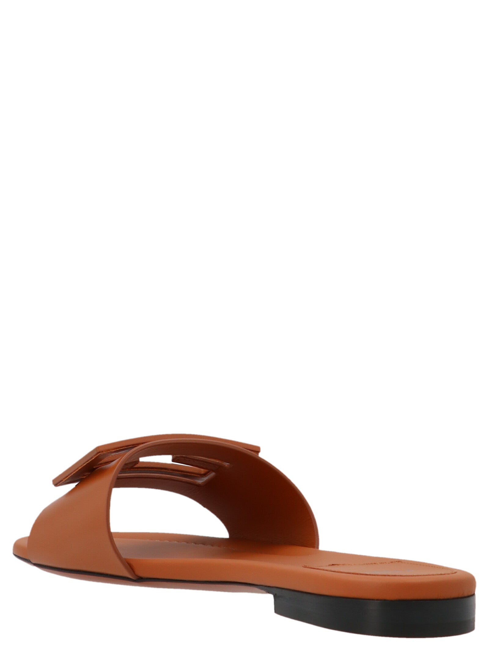 Fendi Brown Lamb Leather Slides Curated Luxury Accessories by Orvyn