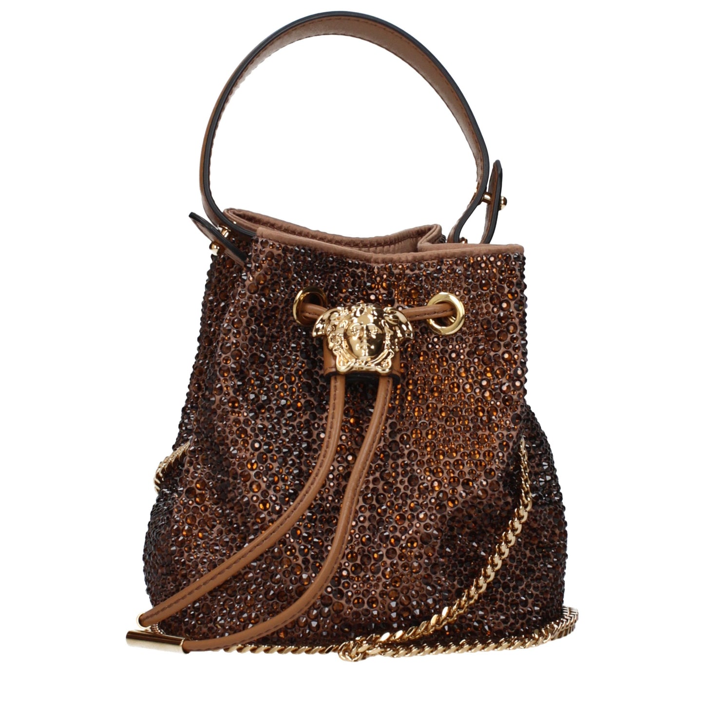 Versace Brown Satin Handbag Curated Luxury Accessories by Orvyn