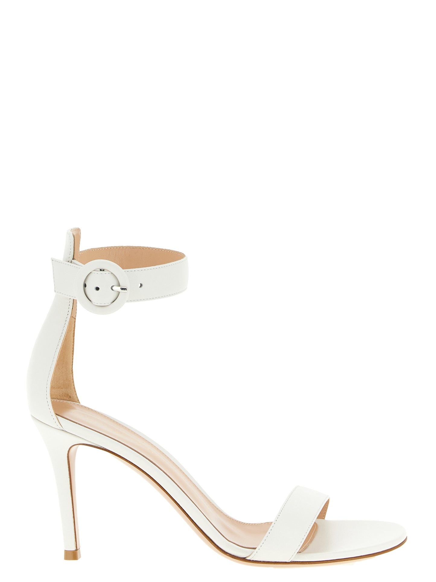 Gianvito Rossi White Napa Leather / Calf Bos Taurus Stiletto Heel Sandals Curated Luxury Accessories by Orvyn