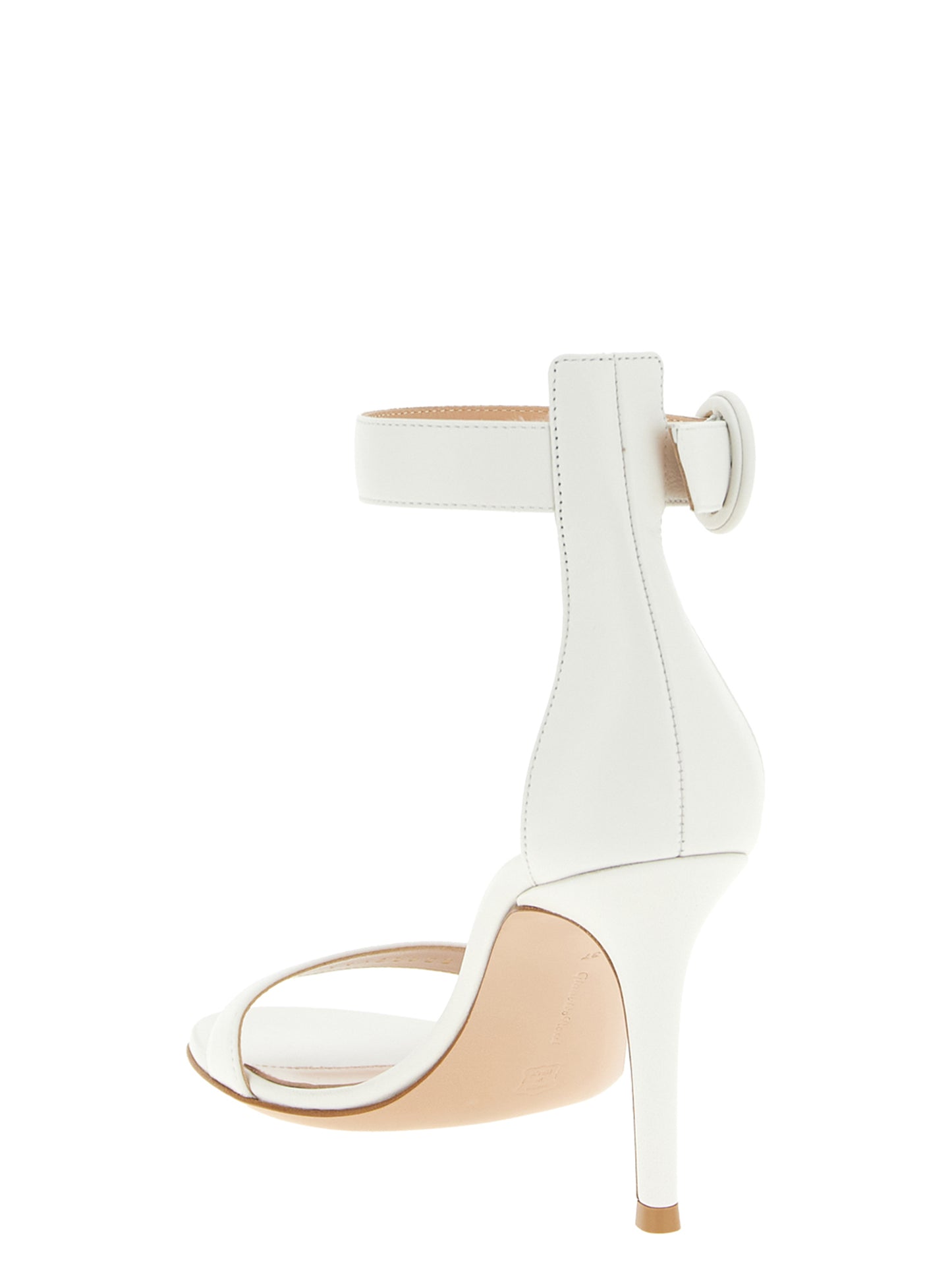 Gianvito Rossi White Napa Leather / Calf Bos Taurus Stiletto Heel Sandals Curated Luxury Accessories by Orvyn