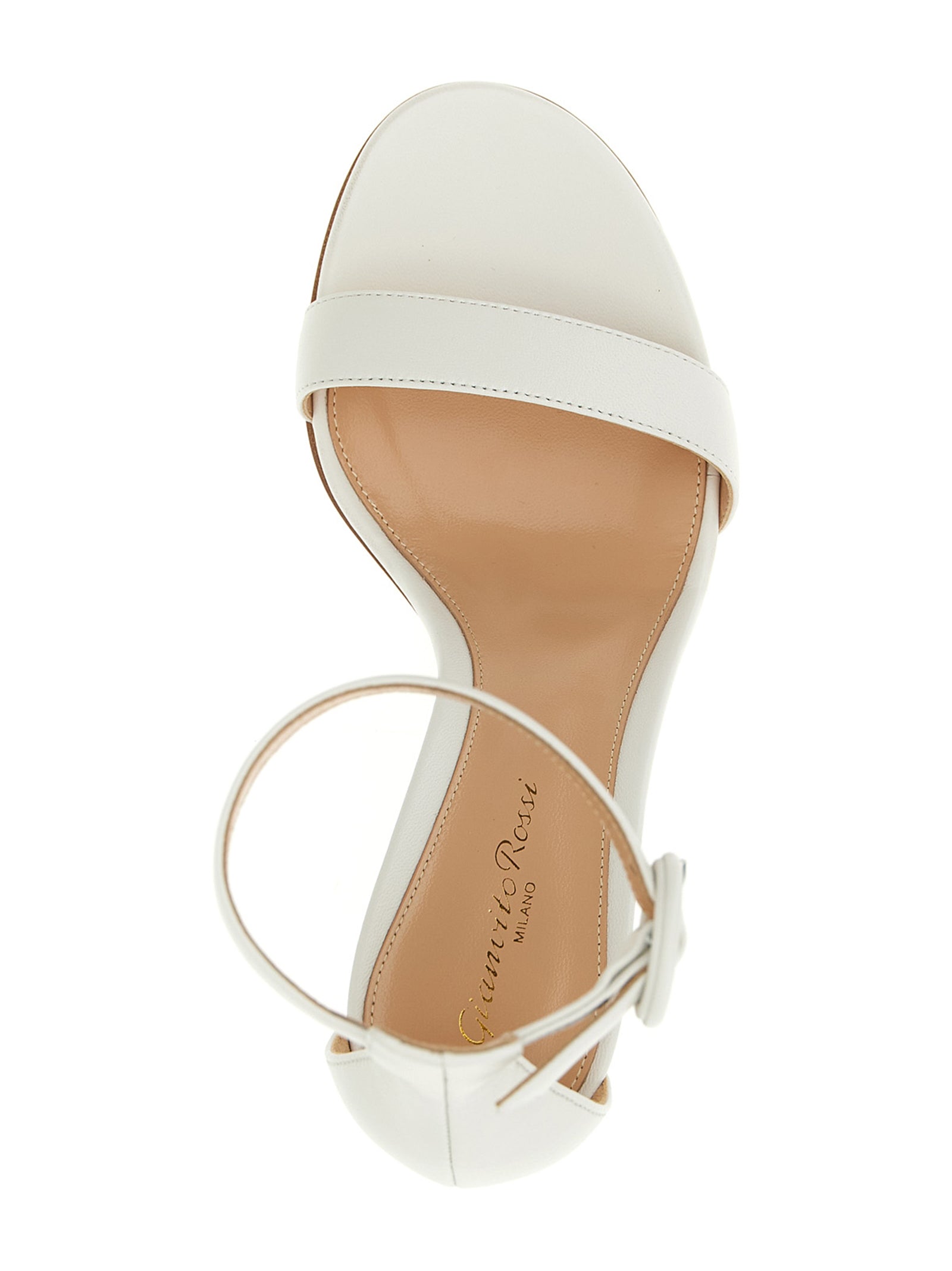 Gianvito Rossi White Napa Leather / Calf Bos Taurus Stiletto Heel Sandals Curated Luxury Accessories by Orvyn