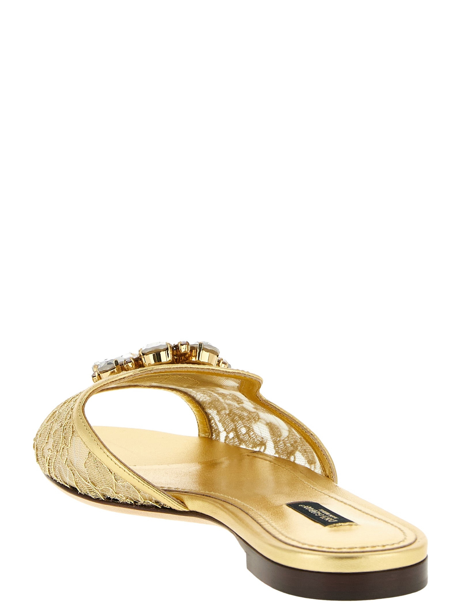 Dolce & Gabbana Gold Polyamide Slides Curated Luxury Accessories by Orvyn