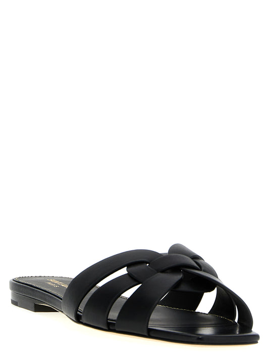 Saint Laurent Black Calfskin Slides Curated Luxury Accessories by Orvyn