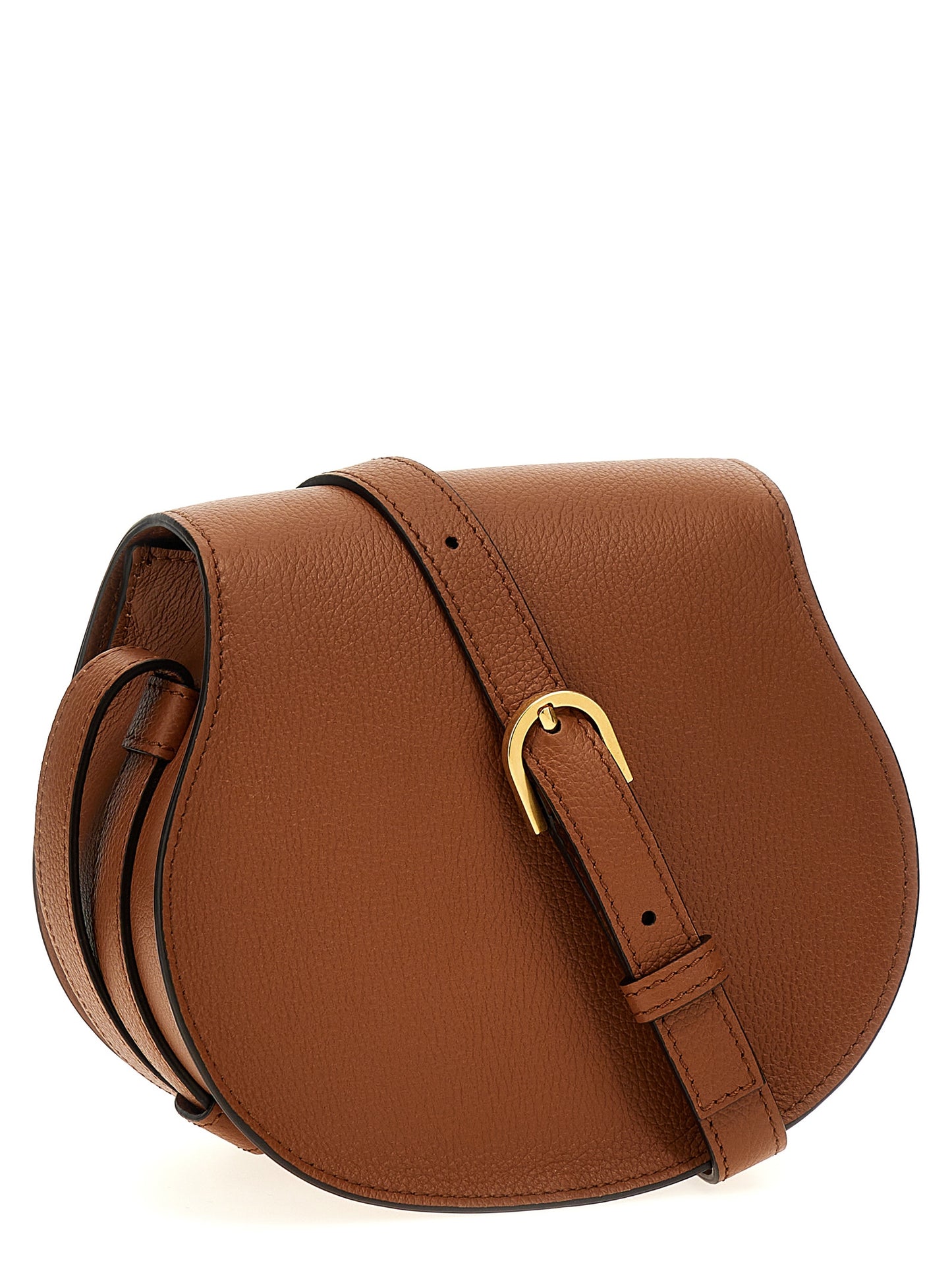 Chloé Brown Saddle Marcie small suede Crossbody Bag
