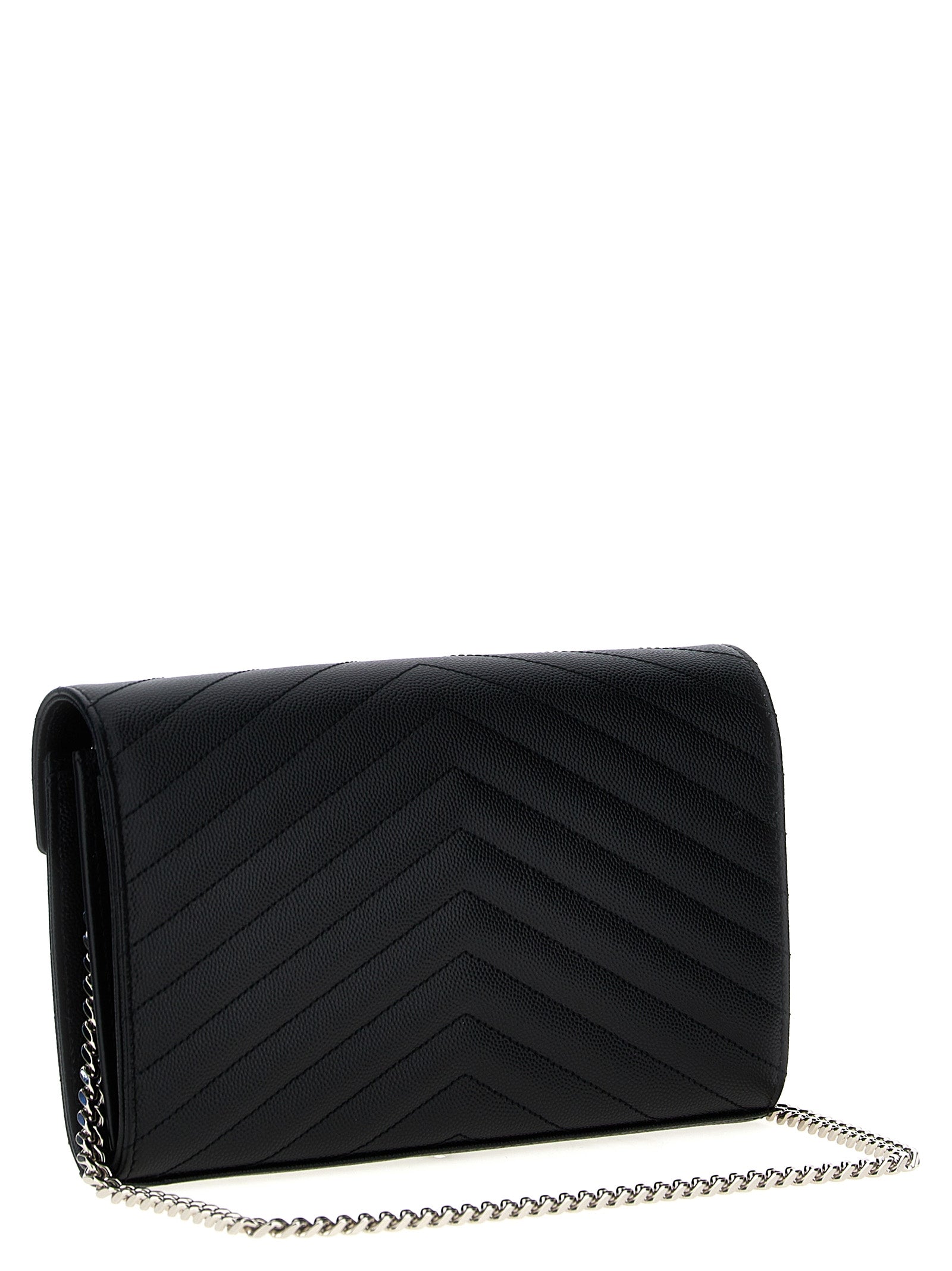Saint Laurent Black 'Cassandre' Clutch schwarz