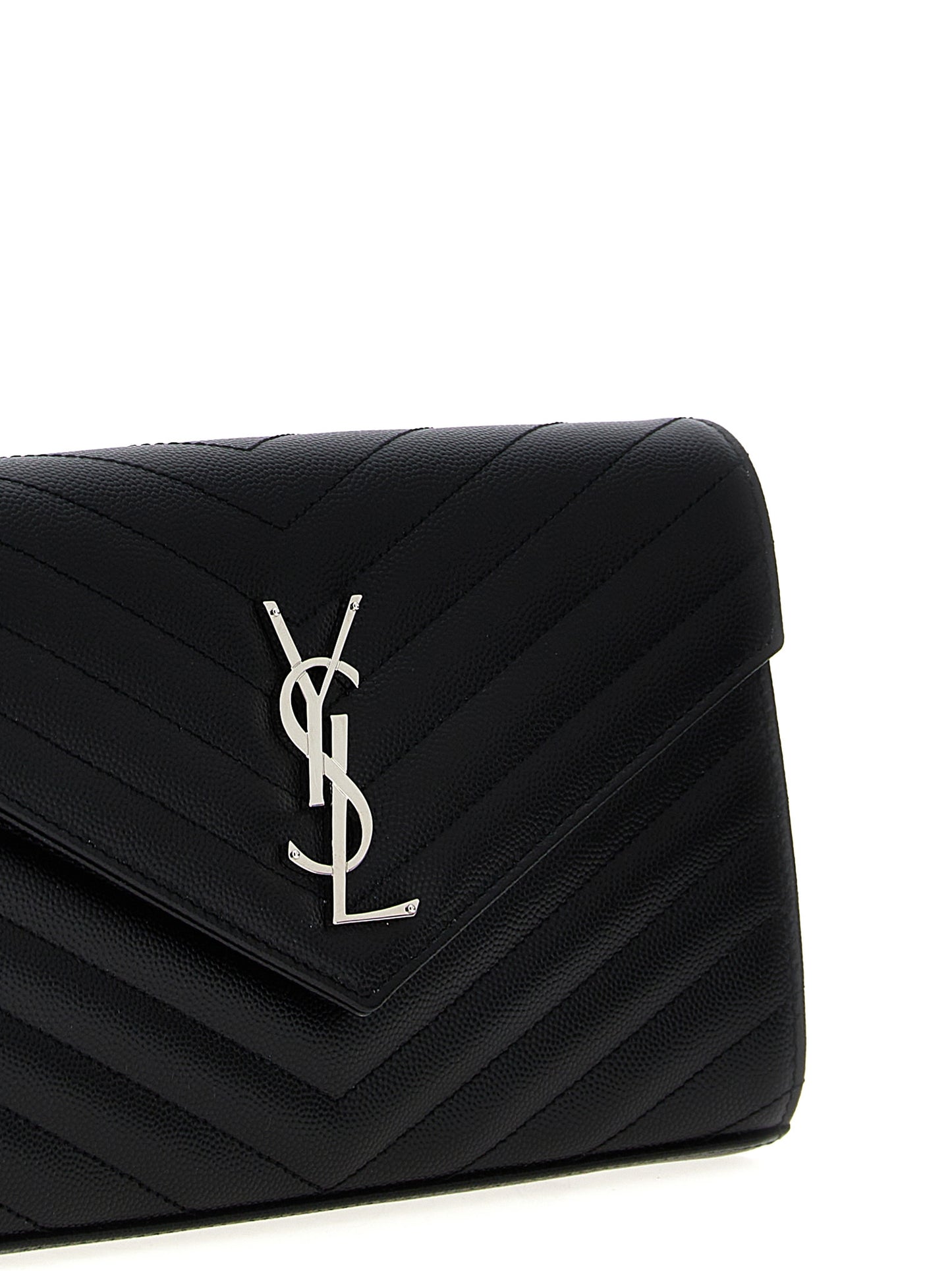 Saint Laurent Black 'Cassandre' Clutch schwarz