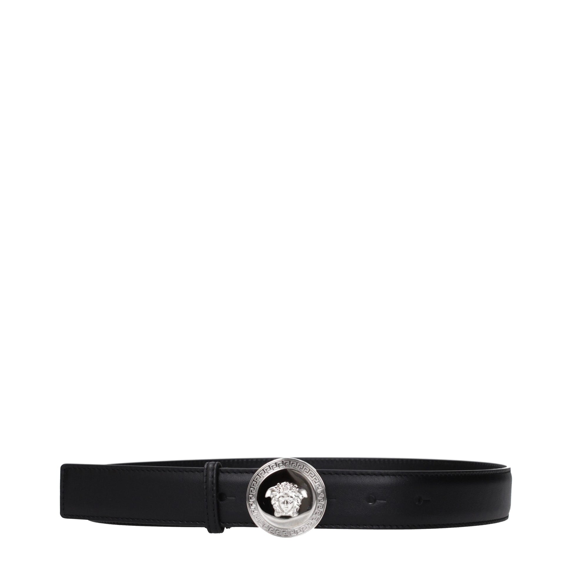 Versace Black Leather Regular Belt Curated Luxury Accessories by Orvyn