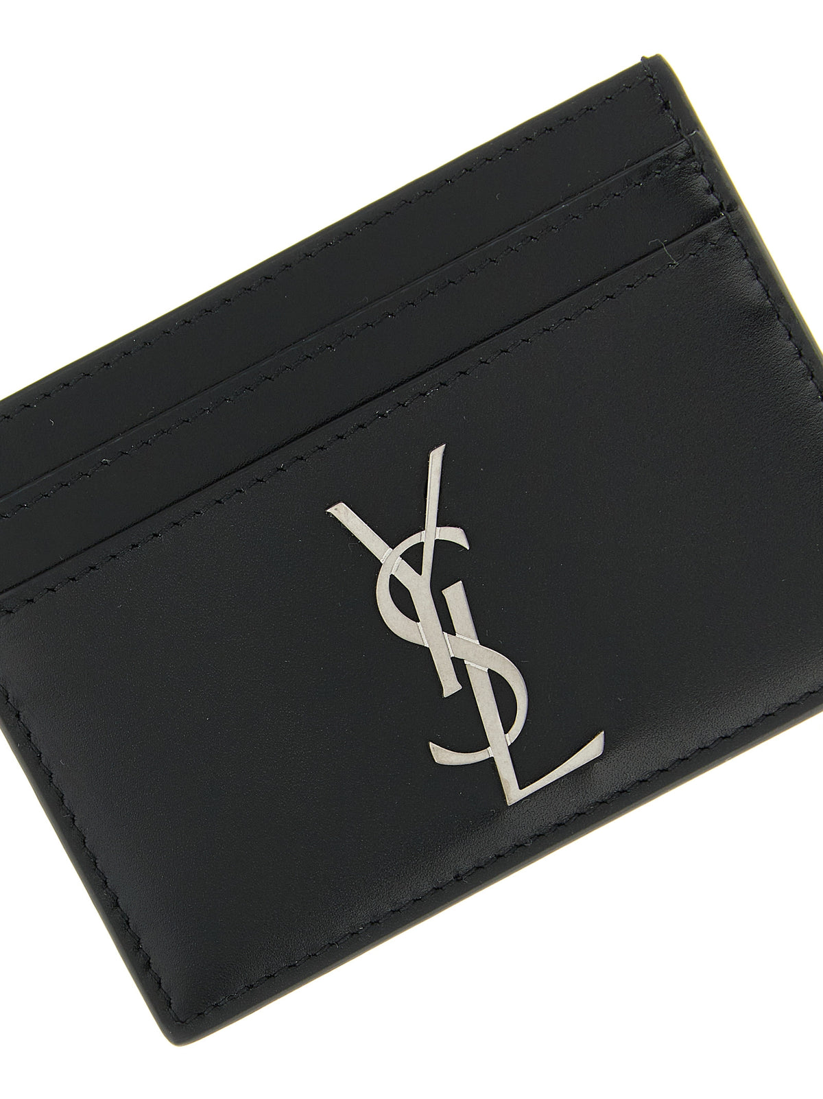 Saint Laurent Black 'Monogramme' Card Holder schwarz