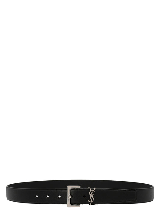 Saint Laurent Black 'S Bold' Belt Curated Luxury Accessories by Orvyn