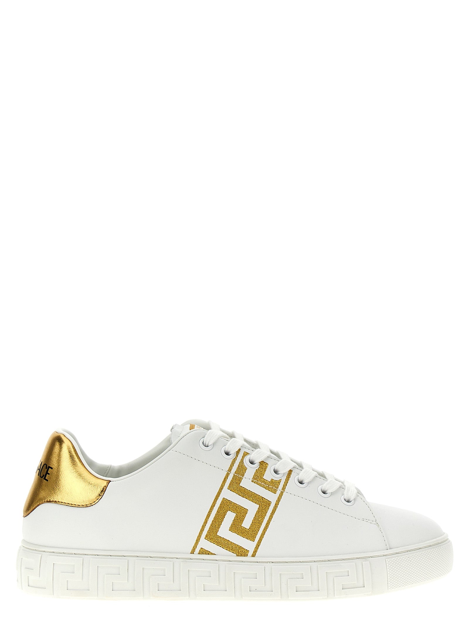 Versace Gold Polyamide Low Top Sneakers Curated Luxury Accessories by Orvyn