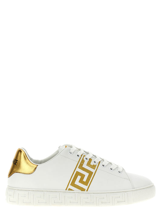 Versace Gold Polyamide Low Top Sneakers Curated Luxury Accessories by Orvyn