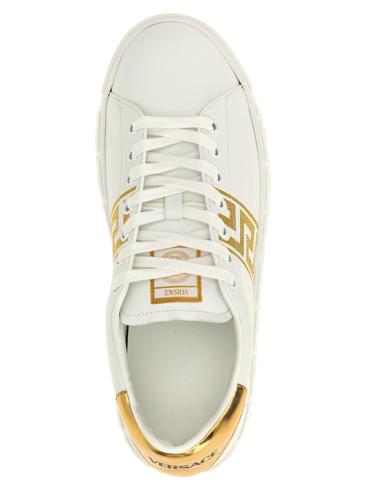 Versace Gold Polyamide Low Top Sneakers Curated Luxury Accessories by Orvyn