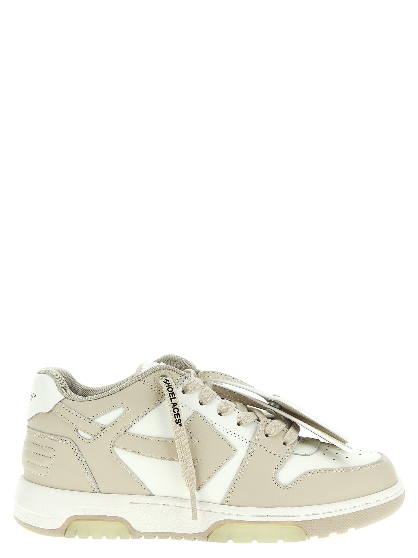Off-White Beige Calfskin Low Top Sneakers Curated Luxury Accessories by Orvyn