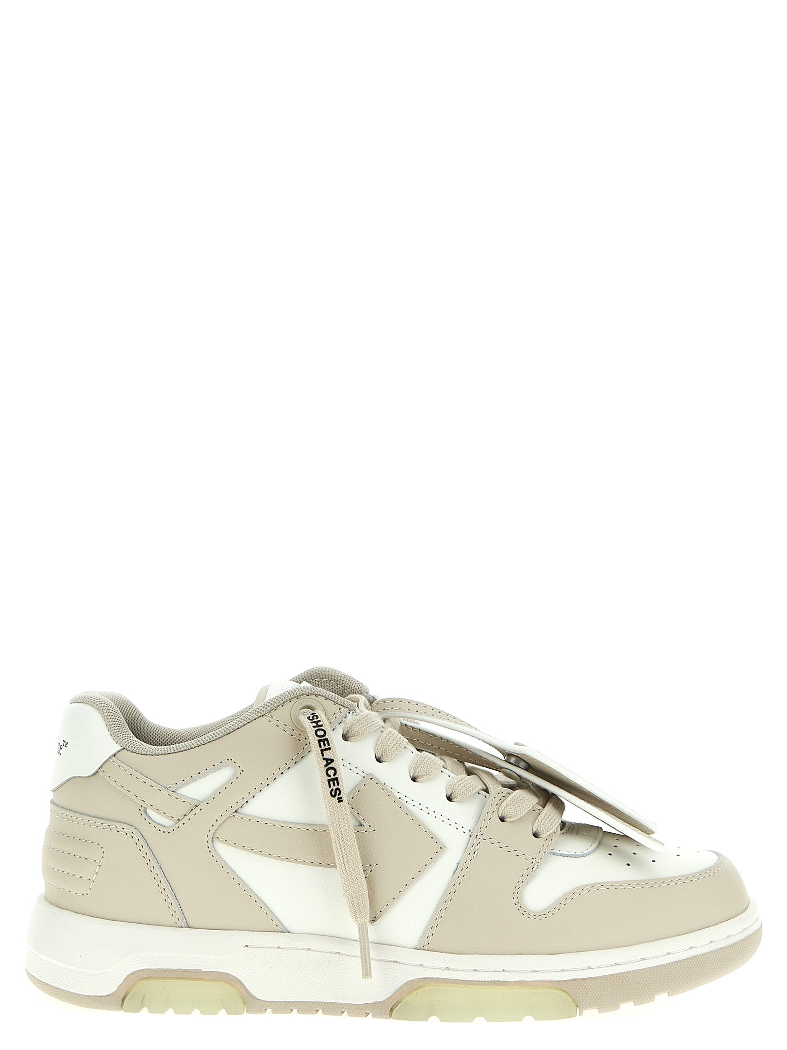 Off-White Beige Calfskin Low Top Sneakers Curated Luxury Accessories by Orvyn