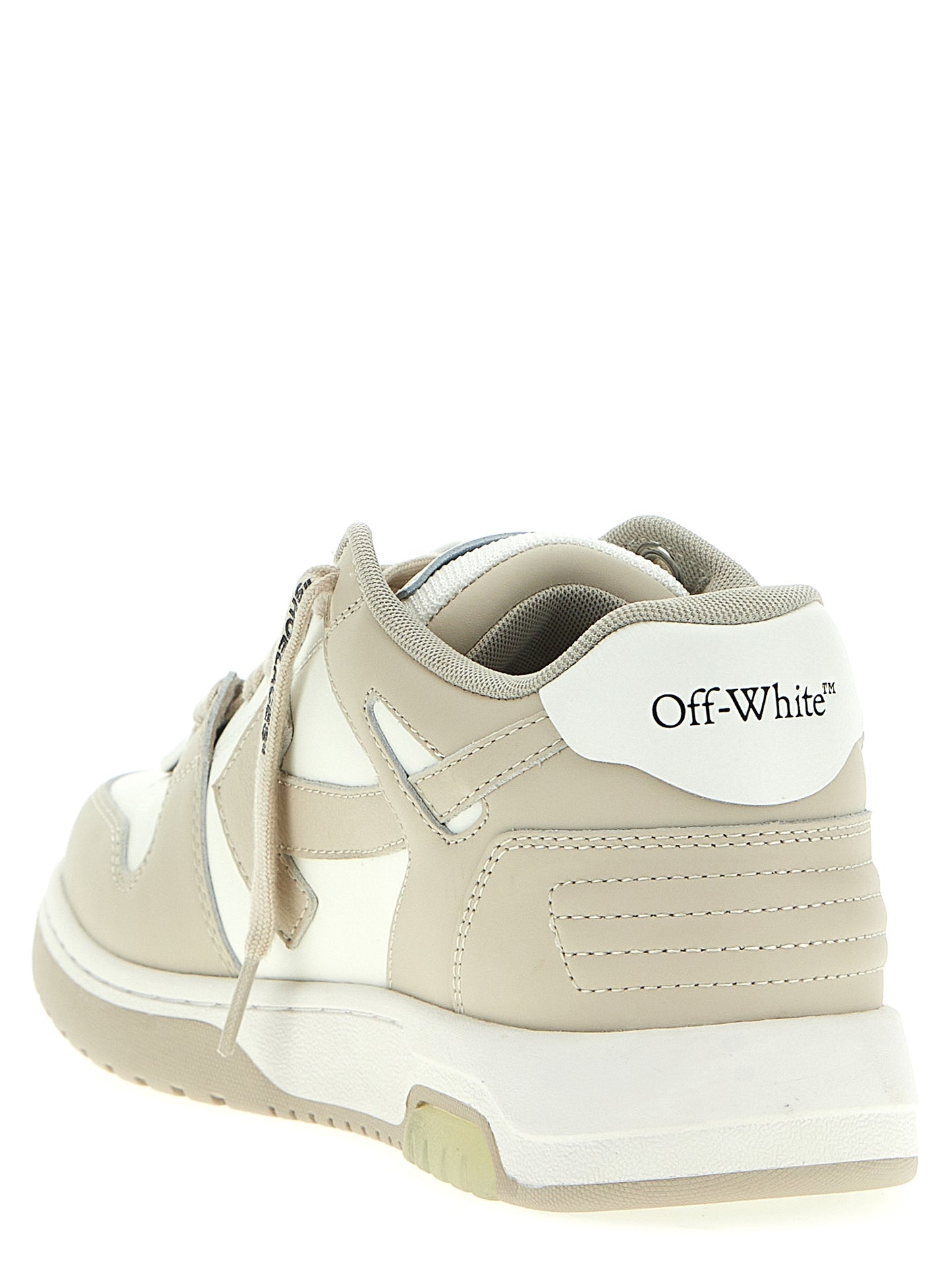 Off-White Beige Calfskin Low Top Sneakers Curated Luxury Accessories by Orvyn