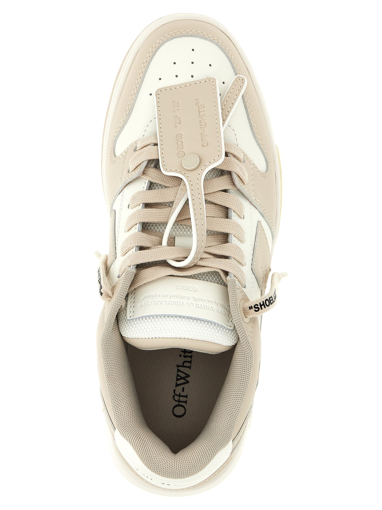 Off-White Beige Calfskin Low Top Sneakers Curated Luxury Accessories by Orvyn