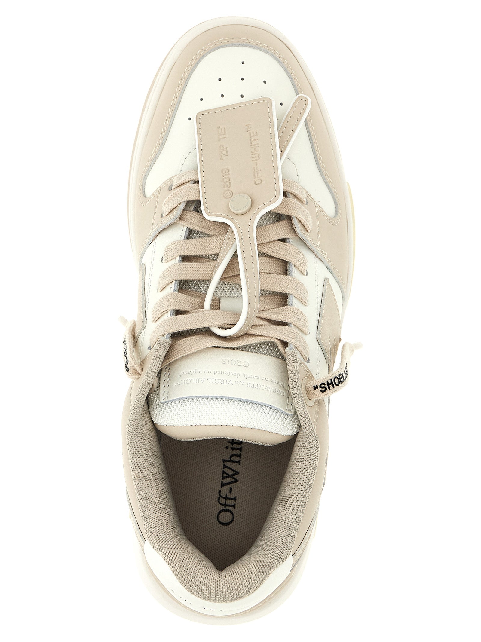 Off-White Beige Calfskin Low Top Sneakers Curated Luxury Accessories by Orvyn