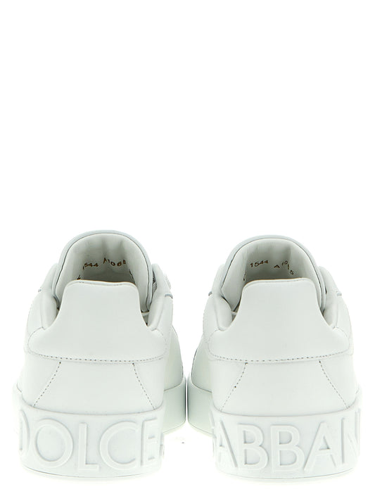 Dolce & Gabbana White Calfskin Low Top Sneakers Curated Luxury Accessories by Orvyn