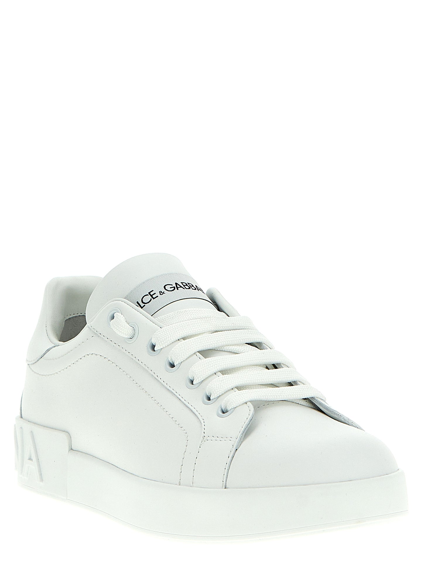 Dolce & Gabbana White Calfskin Low Top Sneakers Curated Luxury Accessories by Orvyn