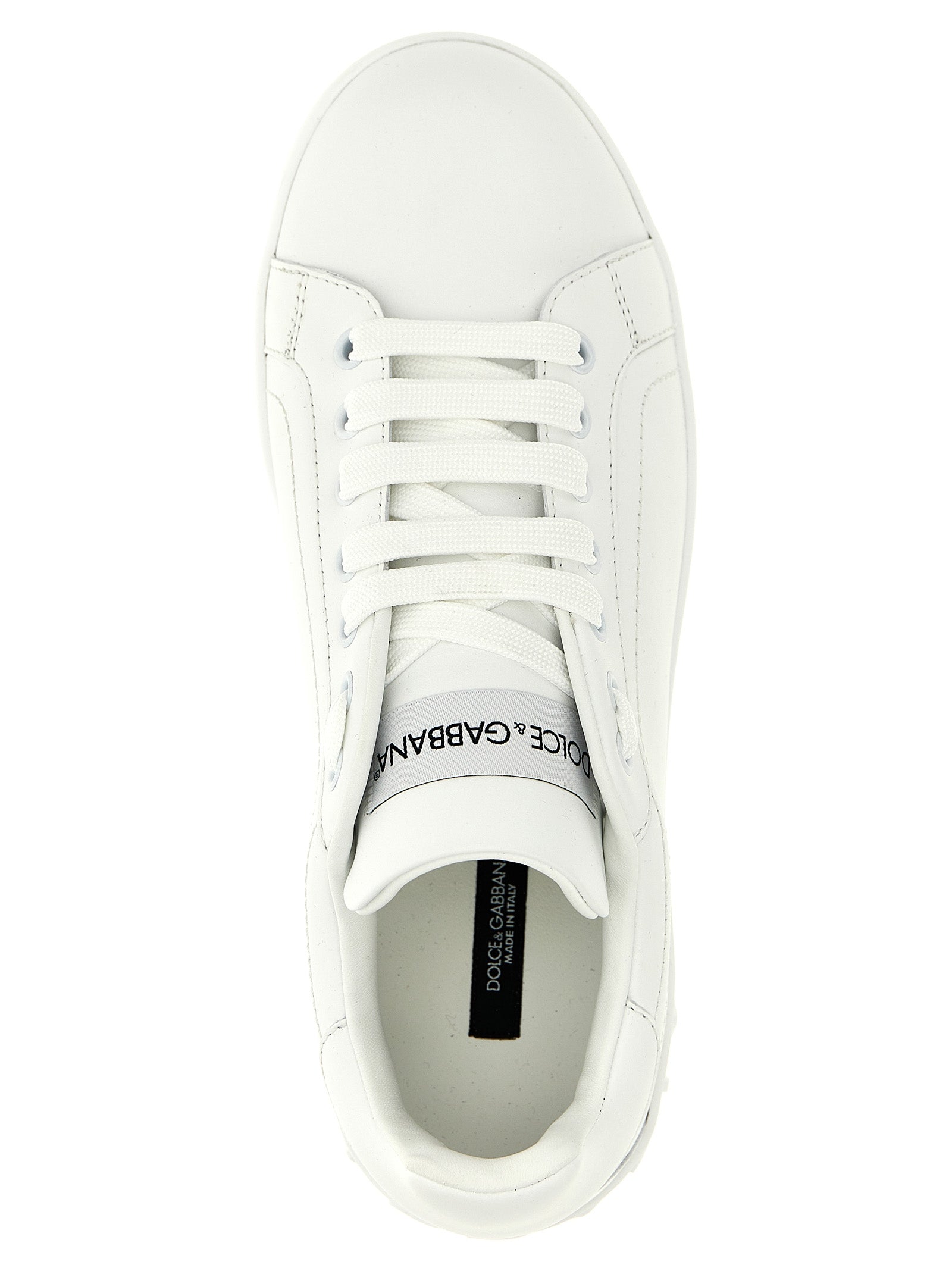 Dolce & Gabbana White Calfskin Low Top Sneakers Curated Luxury Accessories by Orvyn