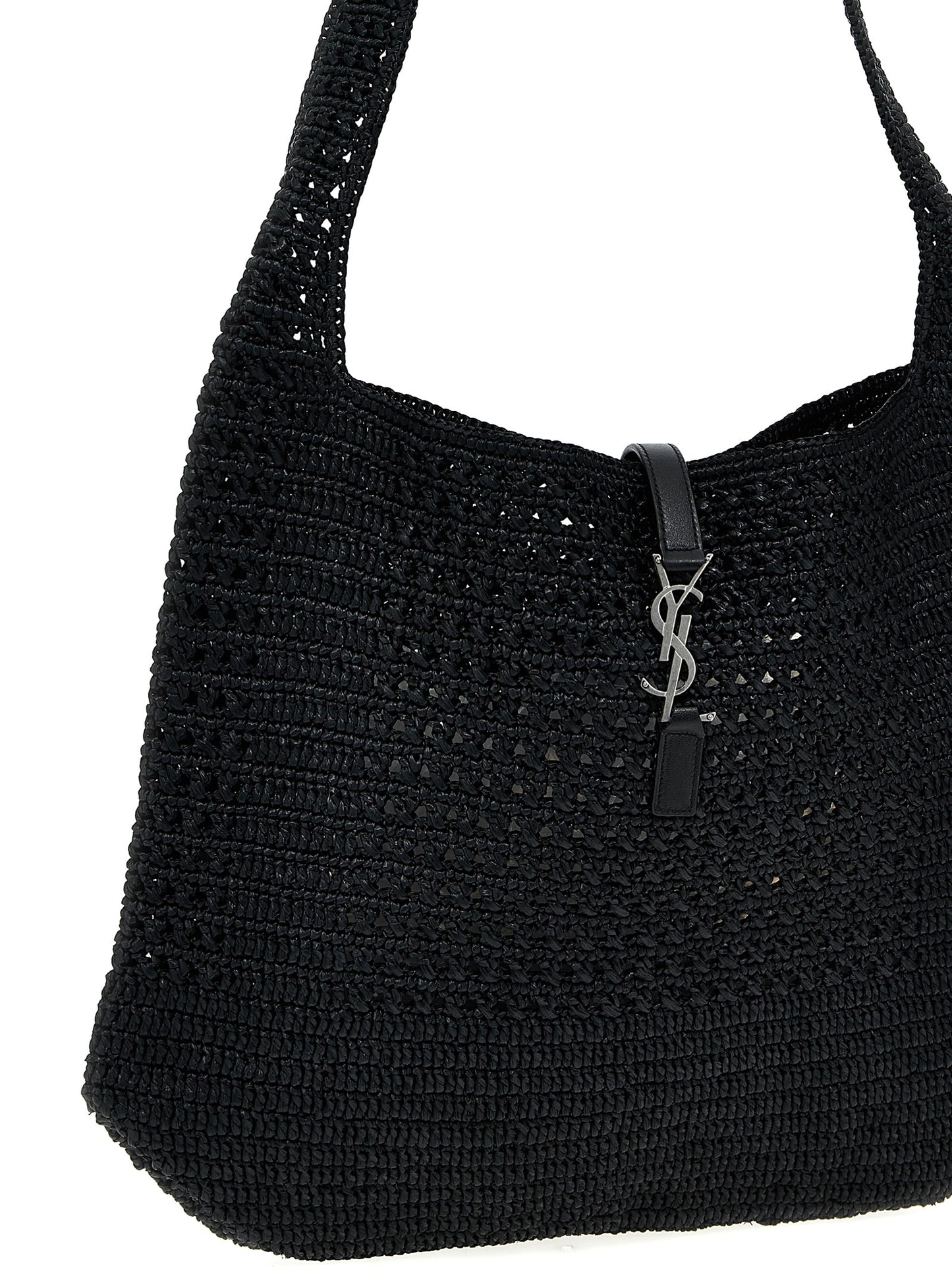 Saint Laurent Black Raffia Tote Bag Curated Luxury Accessories by Orvyn