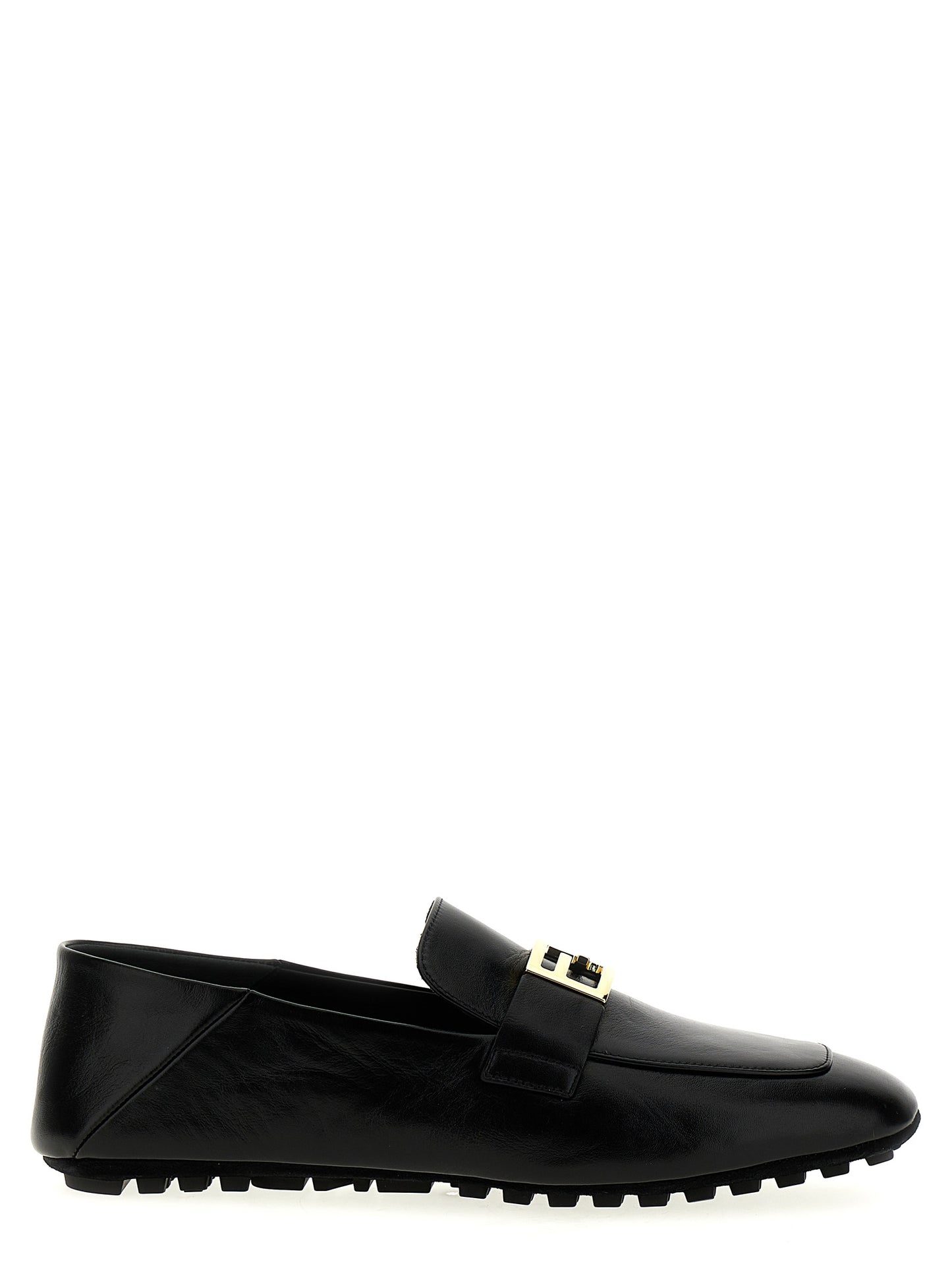 Fendi Black Lamb Leather Slip-On Loafers Curated Luxury Accessories by Orvyn